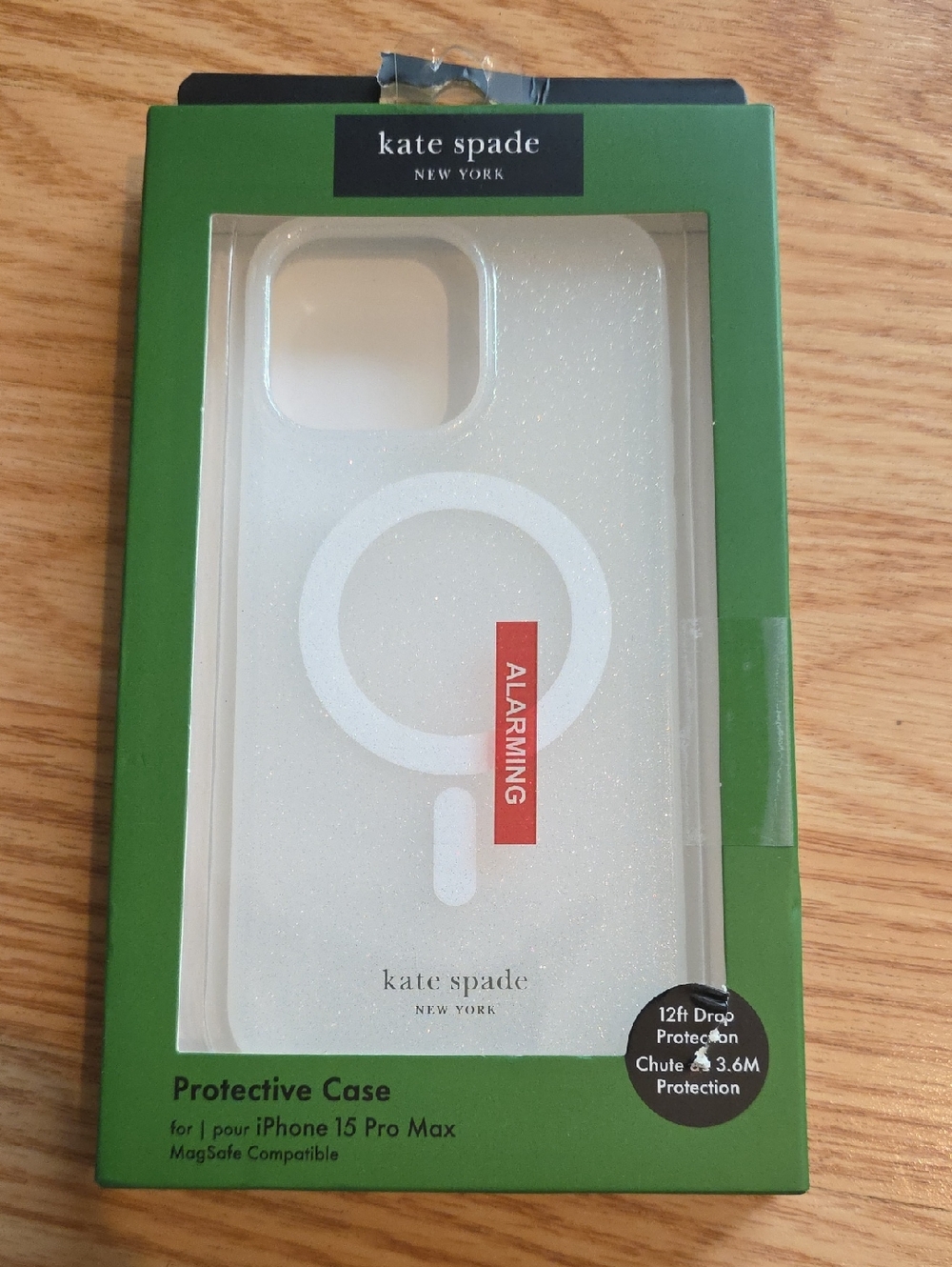 kate spade White Glitter MagSafe iPhone 15 Pro Max Case